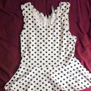 Polka dot peplum top